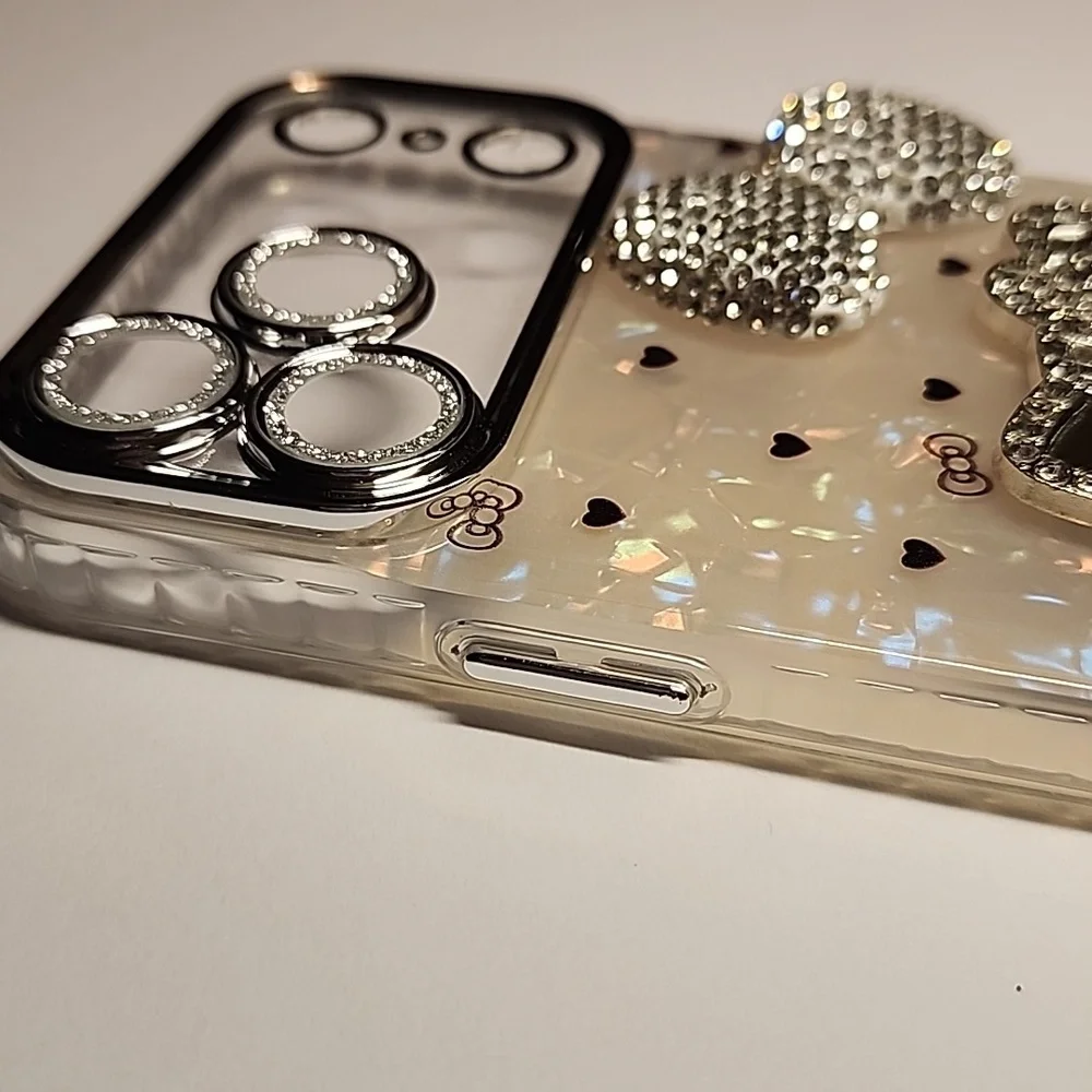 Brand new Apple IPhone 17 Pro Max 3D Hello Kitty & Bow W/ Pearl Strap Phone case